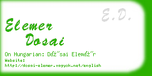 elemer dosai business card